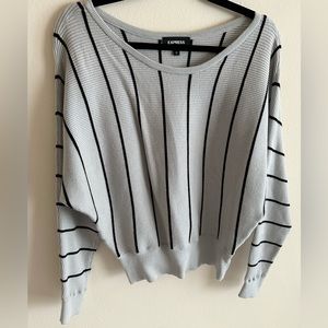 Express Gray Striped Dolman Sweater size M